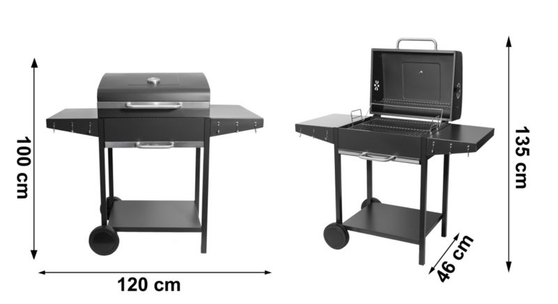 Grill Bauerkraft węglowy ruszt z pokrywą szuflada na popiół termometr 1 szt.