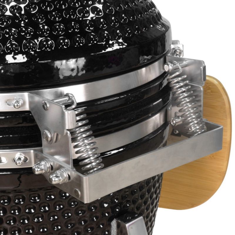 Grill Ceramiczny Mirpol 16" Węglowy Z termometrem i Półkami, Czarny 1 szt.