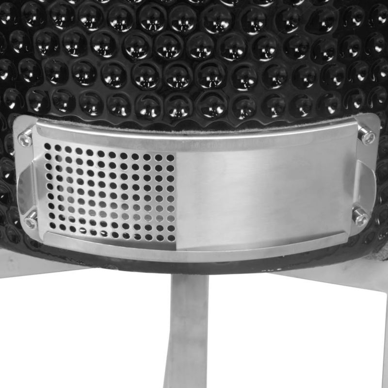 Grill Ceramiczny Mirpol 16" Węglowy Z termometrem i Półkami, Czarny 1 szt.