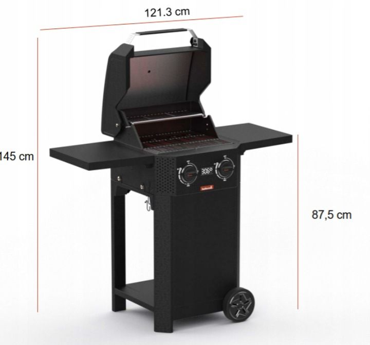Grill elektryczny Barbecook e-Luca dwie strefy grzewcze żeliwo 1szt.
