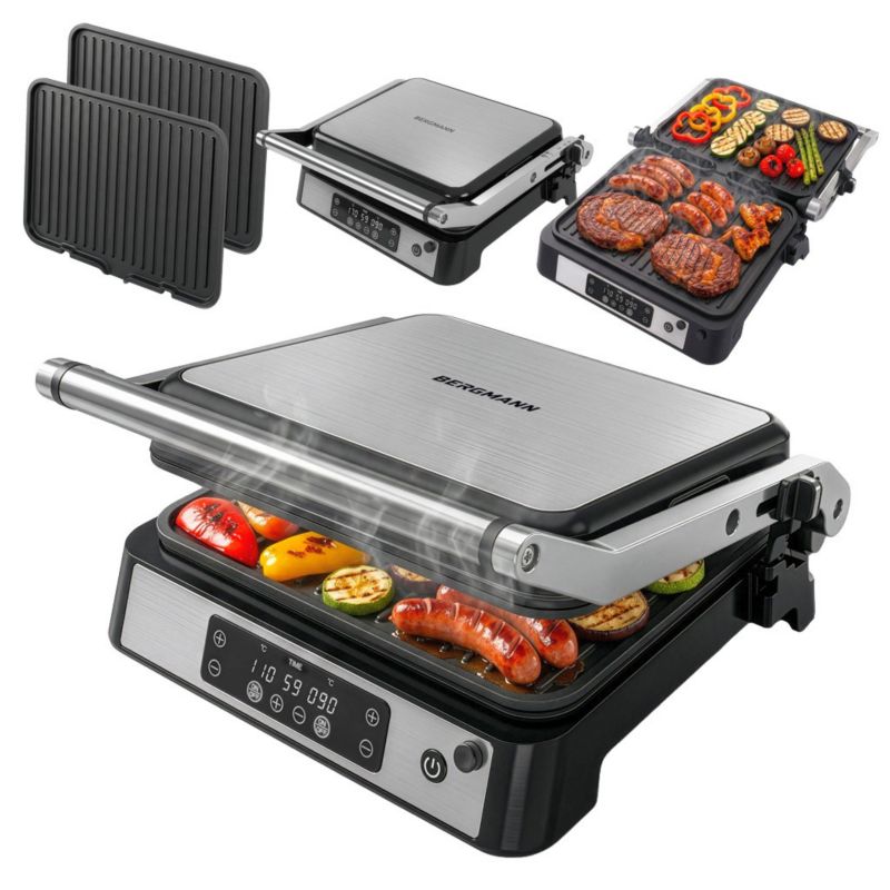 Grill elektryczny kontaktowy BERGMANN AI002 2000 W wyświetlacz LED 1szt.