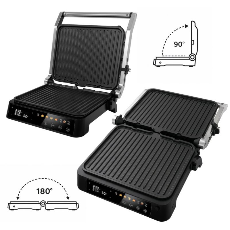 Grill elektryczny kontaktowy BERGMANN AI003 2000 W 8 programów timer kolorowy wyświetlacz LED 1szt.