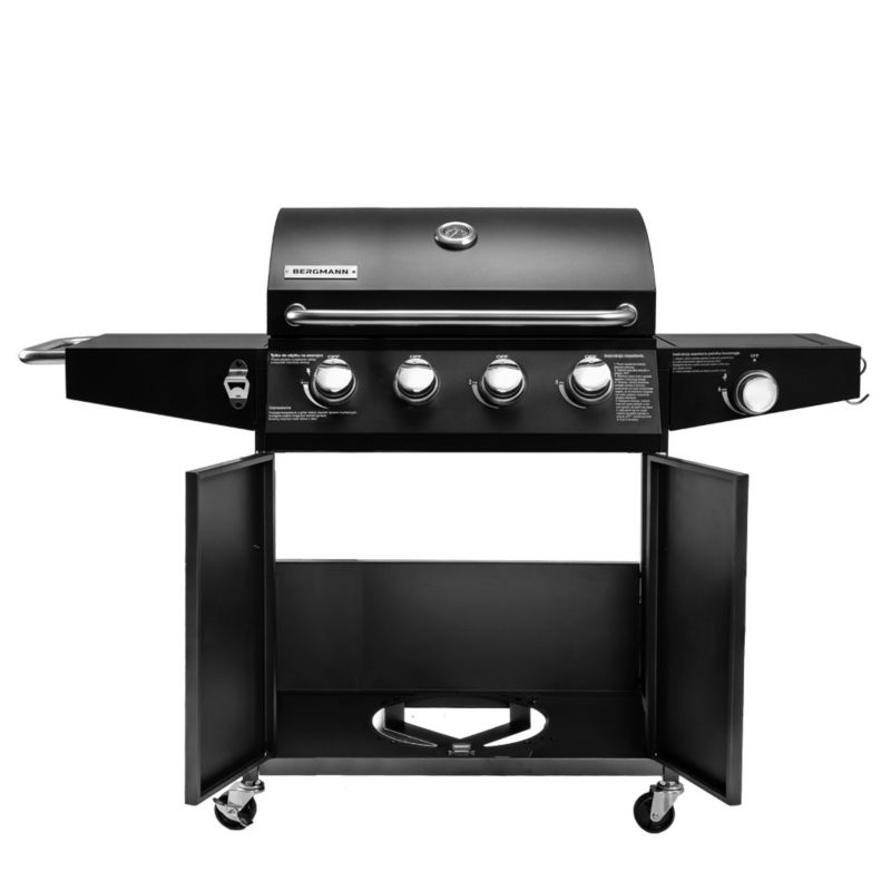 Grill gazowy BERGMANN NL003 4+1 palniki żeliwny ruszt stolik boczny + pokrowiec 1szt.