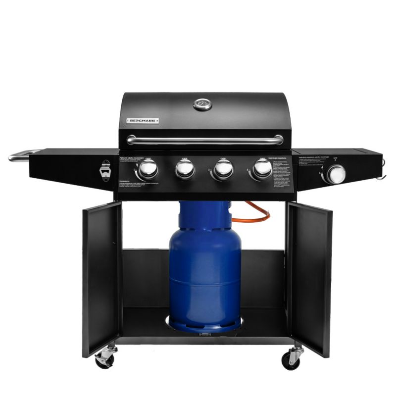 Grill gazowy BERGMANN NL003 4+1 palniki żeliwny ruszt stolik boczny + pokrowiec 1szt.