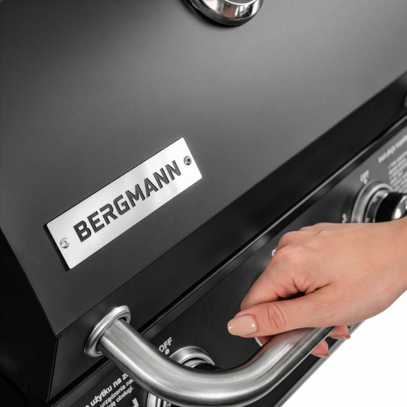 Grill gazowy BERGMANN NL005 6+1 palniki  żeliwny ruszt stolik boczny + pokrowiec 1szt.