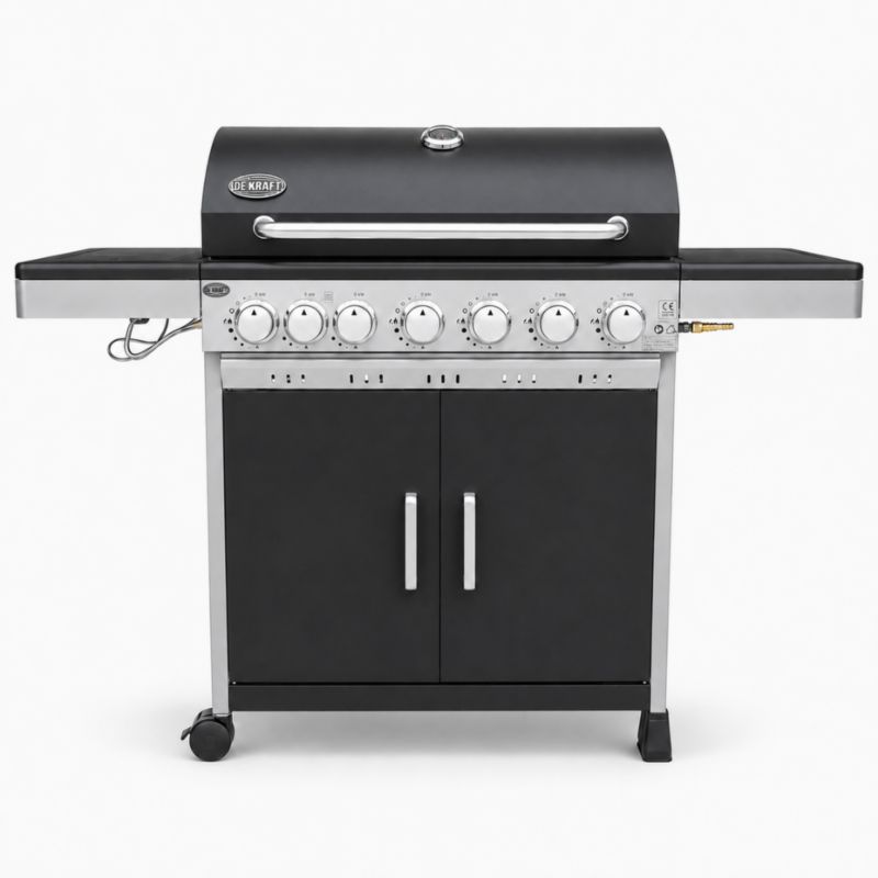 Grill gazowy DEKRAFT Nevada XXL 6+1 palników, 15,1 kW, ruszt żeliwny, pokrowiec 1szt.