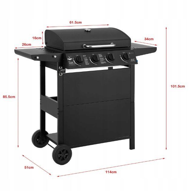 Grill gazowy El Fuego SAN JOSE 4 palniki 1szt.