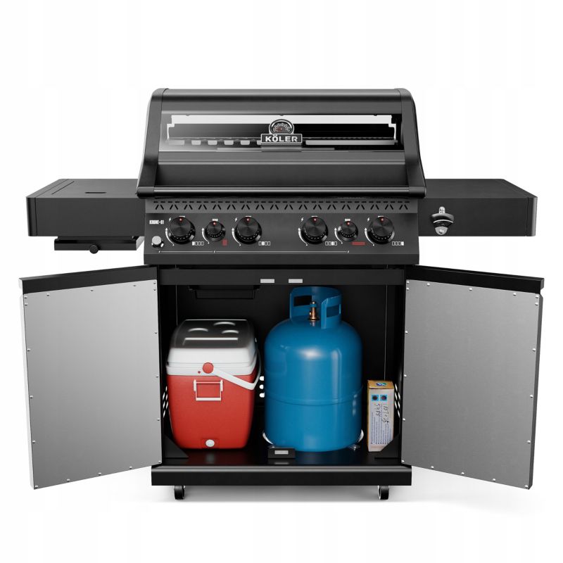 Grill Gazowy Koler Krone S1 szyba 21,6kW czarny 1 szt.