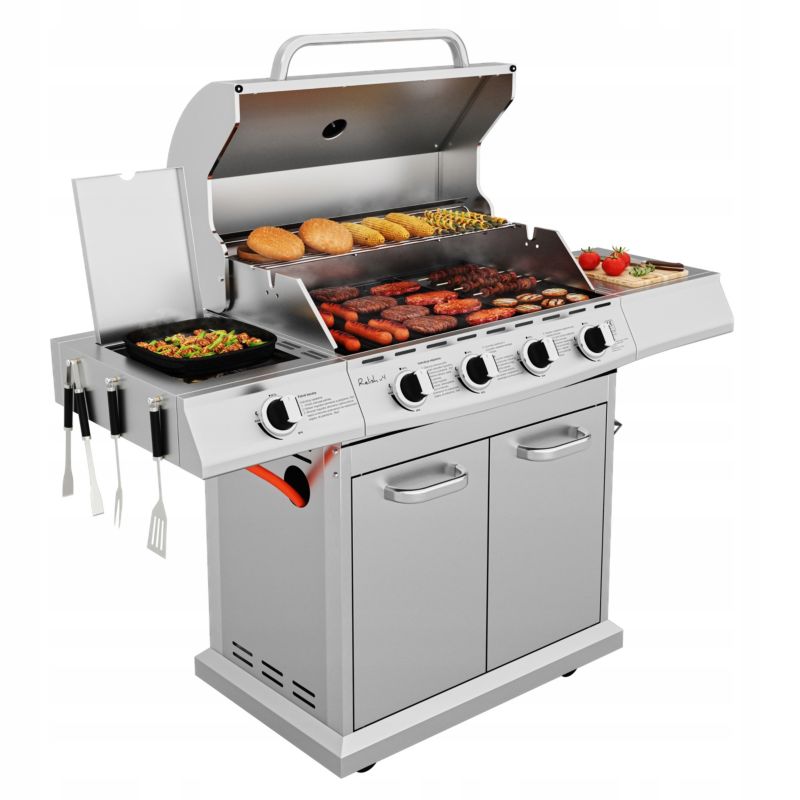 Grill Gazowy Koler Relish V4 17,2kW  srebrny 1 szt.