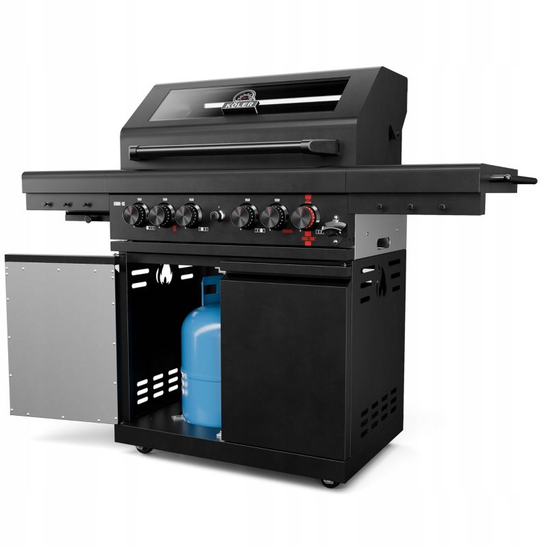 GRILL GAZOWY OGRODOWY KOLER KRONE S2 BLACK STAL NIERDZEWNA RUSZT MODUŁOWY