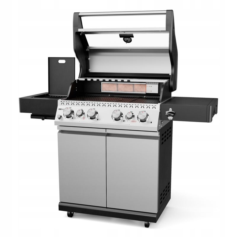 Grill Gazowy Ogrodowy NIERDZEWNY INOX Koler KRONE S1 Szyba 21,6kW Premium