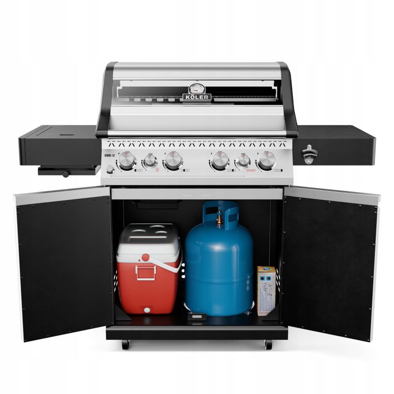 Grill Gazowy Ogrodowy NIERDZEWNY INOX Koler KRONE S1 Szyba 21,6kW Premium