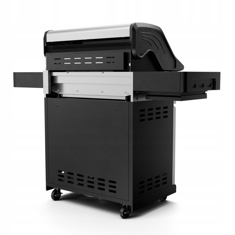 Grill Gazowy Ogrodowy NIERDZEWNY INOX Koler KRONE S1 Szyba 21,6kW Premium