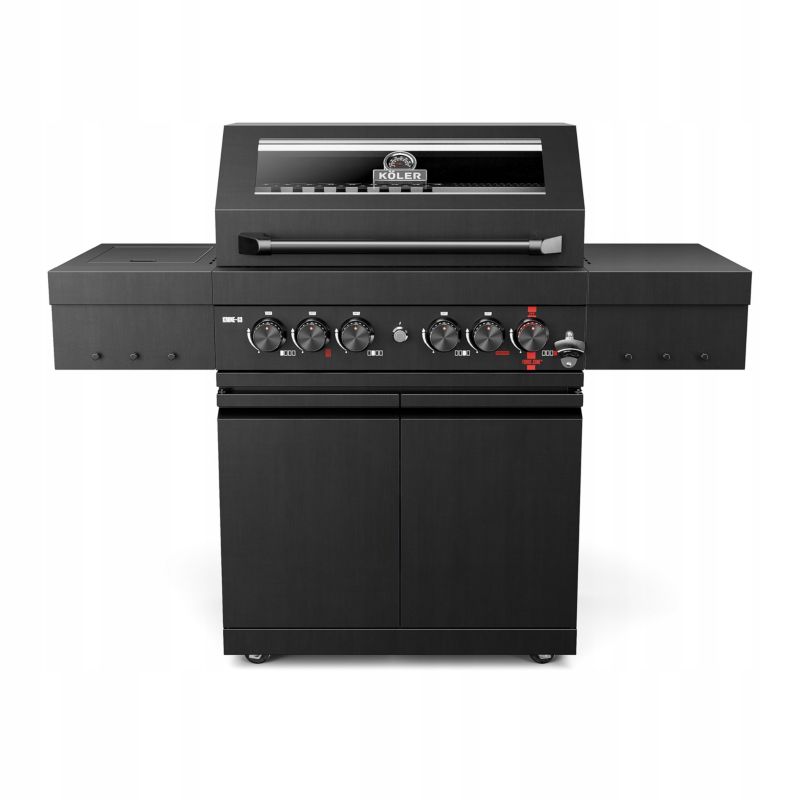 GRILL GAZOWY OGRODOWY PREMIUM KOLER KRONE S3 BLACK STAL NIERDZEWNA 304