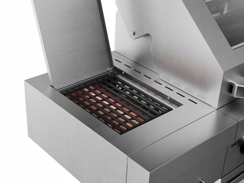 GRILL GAZOWY OGRODOWY PREMIUM KOLER KRONE S3 SILVER STAL NIERDZEWNA 304