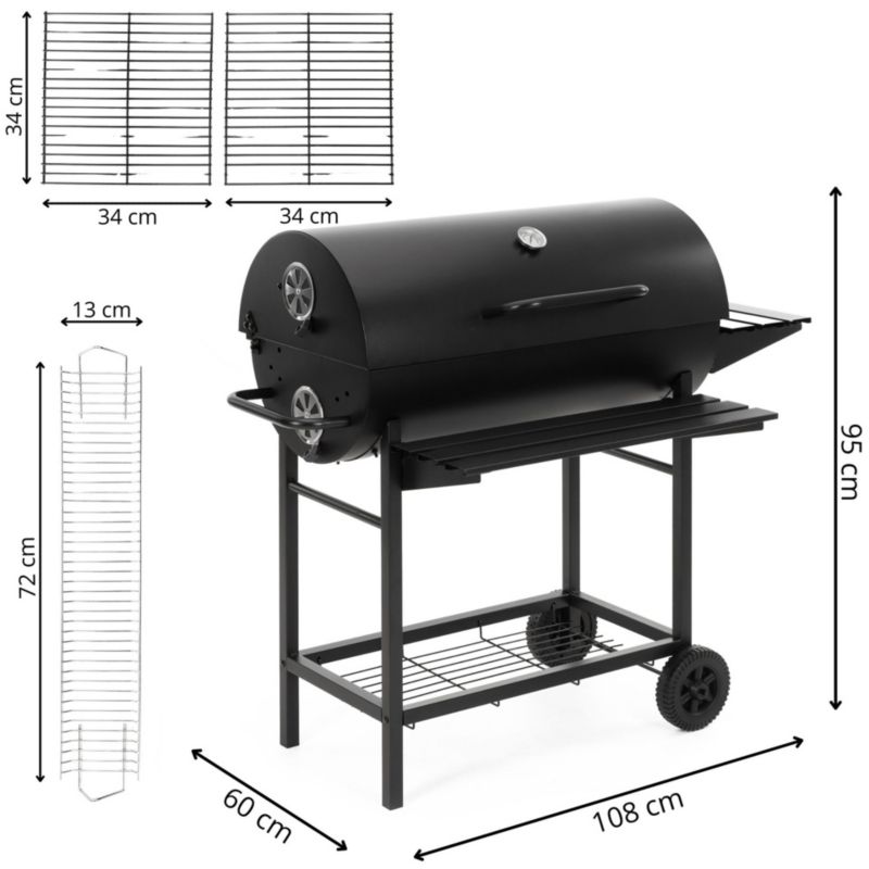 Grill Springos na węgiel zamykany, grill ogrodowy do BBQ i grillowania 1 kpl