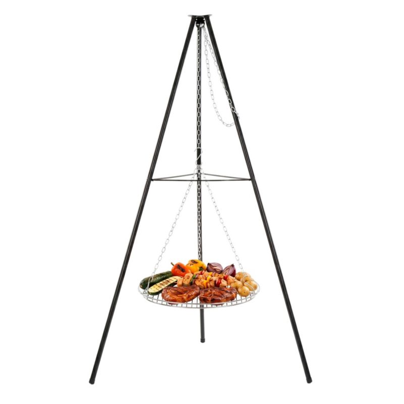 Grill Springos ogrodowy na stojaku z regulacją wysokości, ruszt grillowy 50 cm ogniskowy 1 szt.