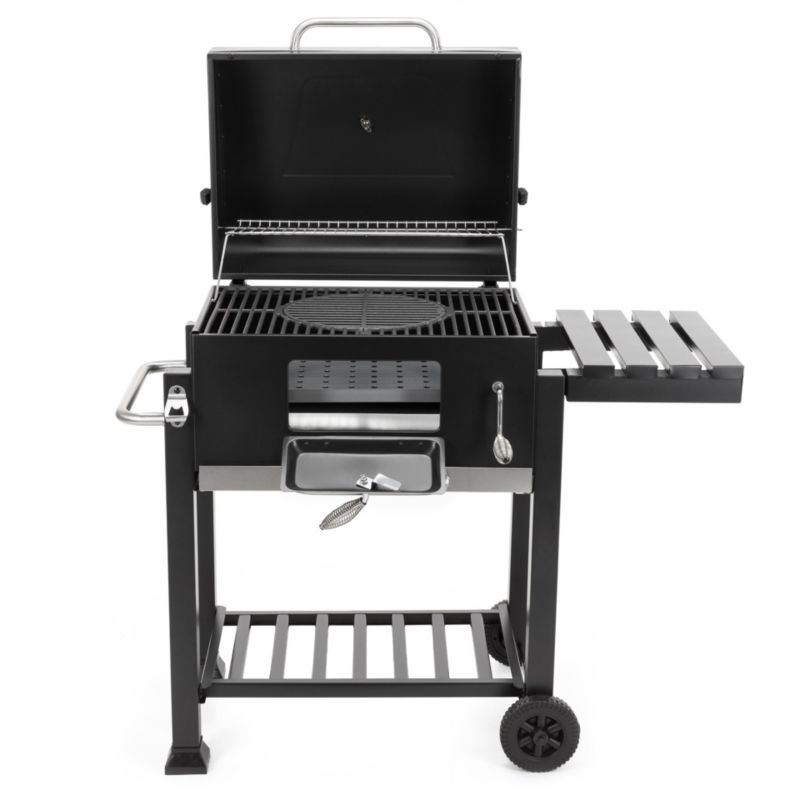 Grill Springos ogrodowy na węgiel, pokrywa z termometrem, ruszt emaliowany 1 szt.