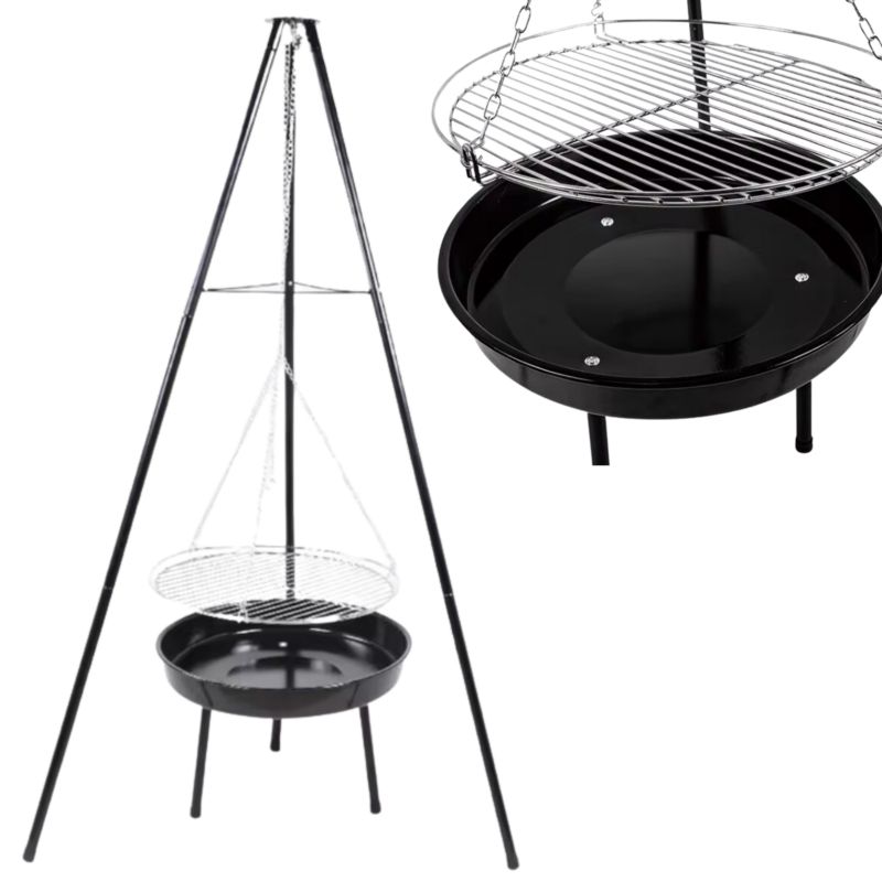 Grill trójnóg Bauhus palenisko ogrodowe węglowy wiszący regulowany 1 szt.