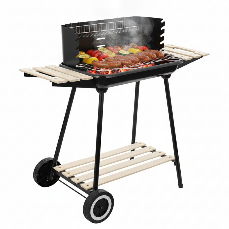 Grill węglowy Bauerkraft ogrodowy na kółkach z 3 półkami i rożnem 1 szt.