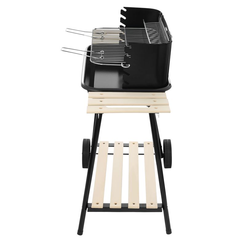 Grill węglowy Bauerkraft ogrodowy na kółkach z 3 półkami i rożnem 1 szt.