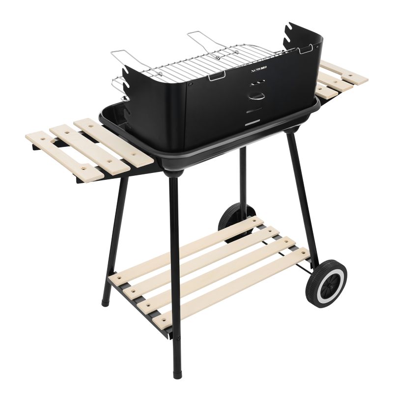 Grill węglowy Bauerkraft ogrodowy na kółkach z 3 półkami i rożnem 1 szt.