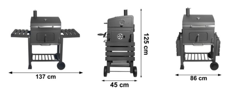 Grill węglowy Bauerkraft ogrodowy ruszt z pokrywą 1 szt.
