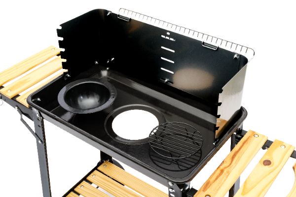 Grill węglowy Bauhus  wózek z półką, kółkami do ogrodu 1 szt.