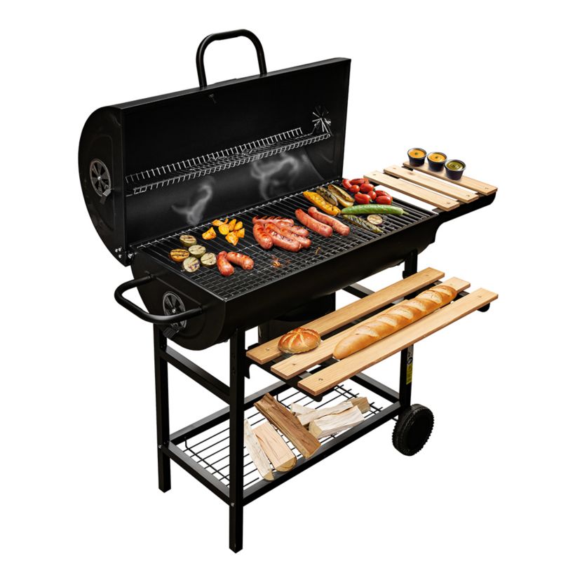 Grill węglowy Bergmann ogrodowy duży beczkowy termometr 2 ruszty 1szt.