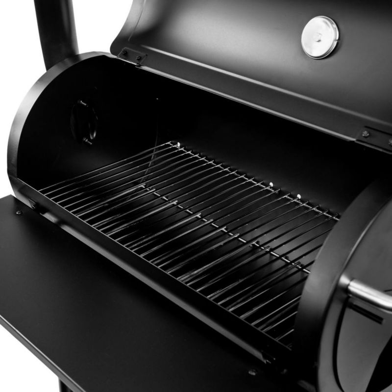 Grill węglowy Mega-M ogrodowy beczkowy z kominkiem i stolikiem 1szt.