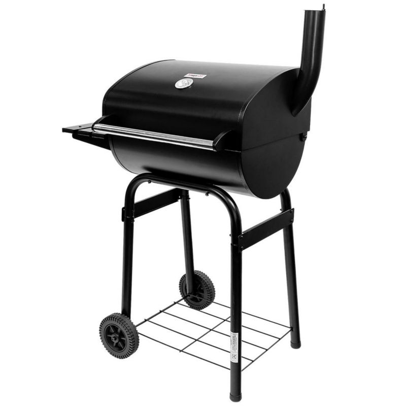 Grill węglowy Mega-M ogrodowy z pokrywą i  kominem chromowany ruszt 1szt.