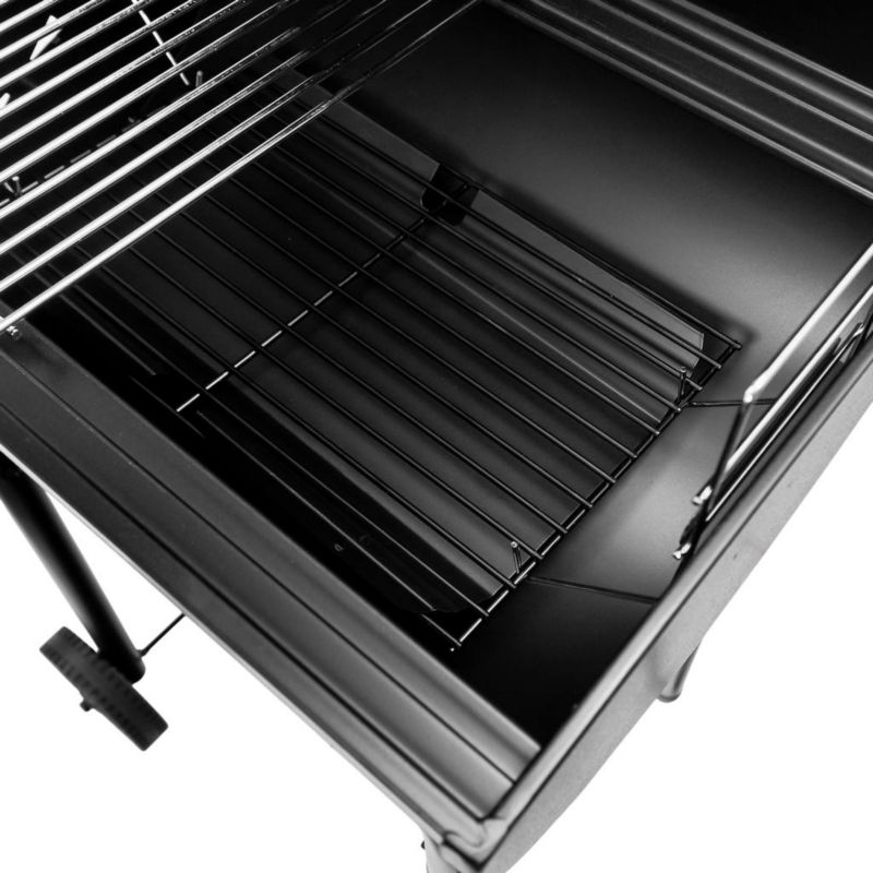 Grill węglowy Mega-M ogrodowy z pokrywą i  kominem chromowany ruszt 1szt.