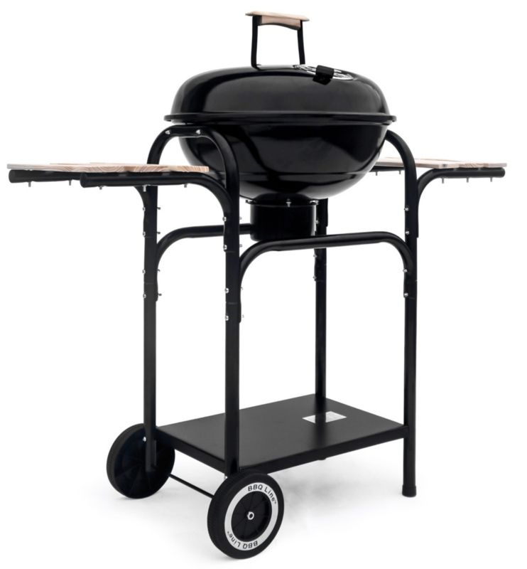 Grill Węglowy Mirpol 1451 cm² Kulisty Ogrodowy Pokrywa z Regulacją, Czarny 1 szt.