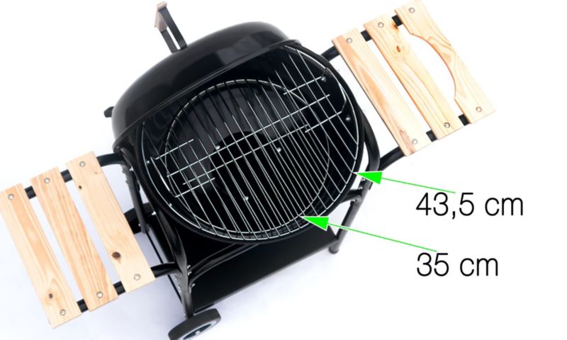 Grill Węglowy Mirpol 1451 cm² Kulisty Ogrodowy Pokrywa z Regulacją, Czarny 1 szt.