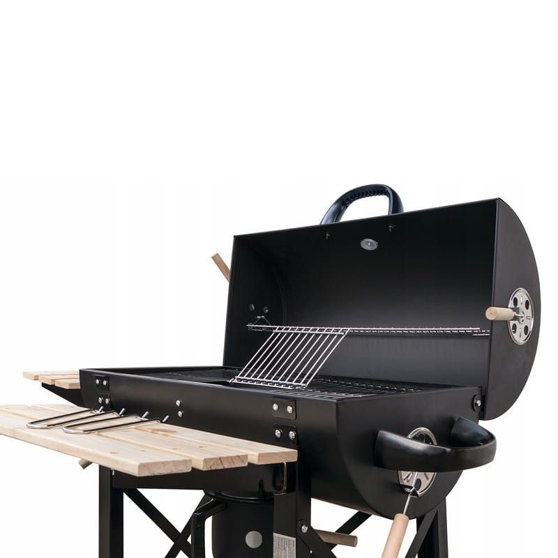 Grill Węglowy Mirpol 2450 cm2 Ogrodowy Pokrywa z Termometrem, Czarny 1 szt.