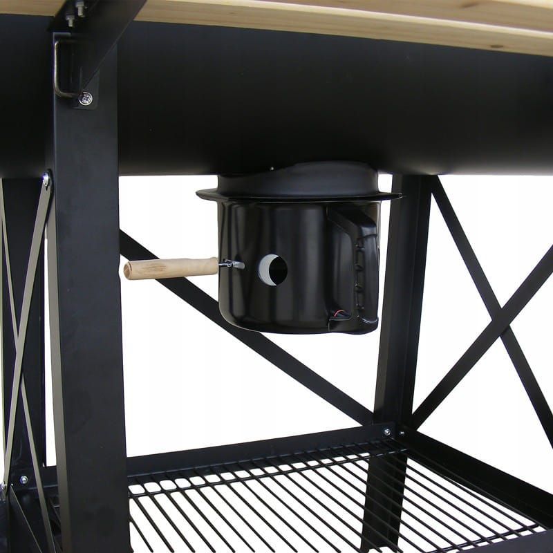 Grill Węglowy Mirpol 2450 cm2 Ogrodowy Pokrywa z Termometrem, Czarny 1 szt.