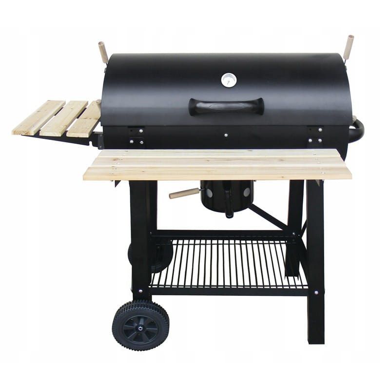 Grill Węglowy Mirpol 2450 cm2 Ogrodowy Pokrywa z Termometrem, Czarny 1 szt.