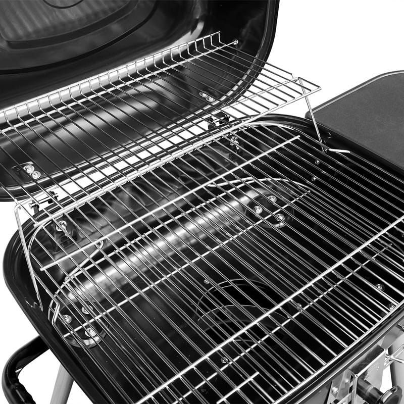 Grill Węglowy Mirpol 2593,5 cm2 Prostokątny Pokrywa z Regulacją Powietrza, Czarny 1 szt.
