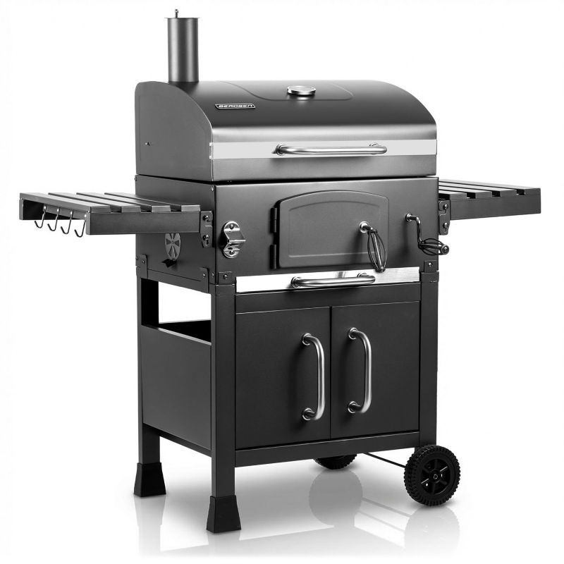Grill węglowy ogrodowy Berdsen BD-893 komin żeliwny ruszt z pokrywą popielnik termometr 1 szt.
