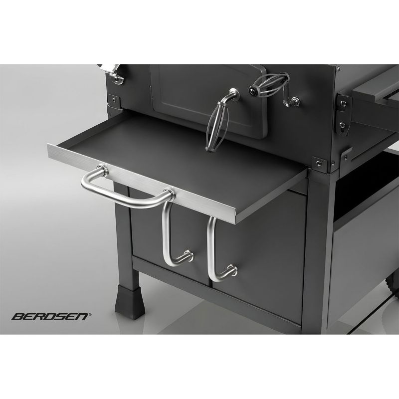 Grill węglowy ogrodowy Berdsen BD-893 komin żeliwny ruszt z pokrywą popielnik termometr 1 szt.