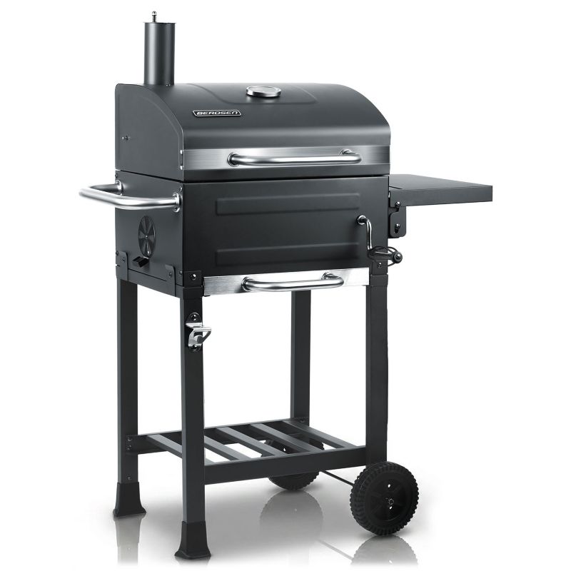 Grill węglowy ogrodowy Berdsen BD-894 komin stalowy ruszt 57x43 cm + termometr duży 1szt.