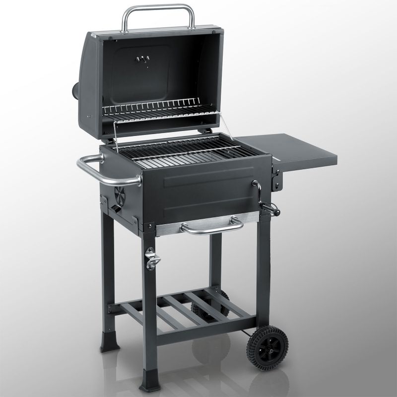 Grill węglowy ogrodowy Berdsen BD-894 komin stalowy ruszt 57x43 cm + termometr duży 1szt.