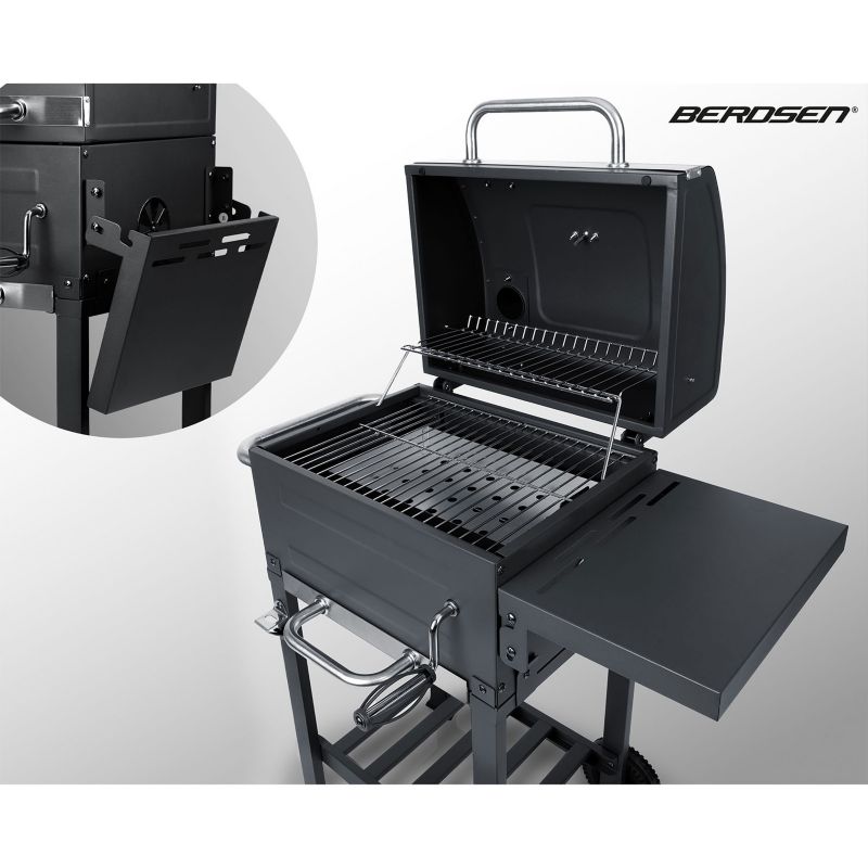 Grill węglowy ogrodowy Berdsen BD-894 komin stalowy ruszt 57x43 cm + termometr duży 1szt.