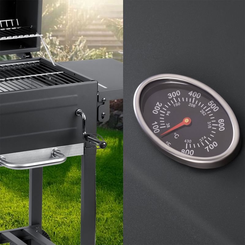 Grill węglowy ogrodowy Berdsen BD-894 komin stalowy ruszt 57x43 cm + termometr duży 1szt.