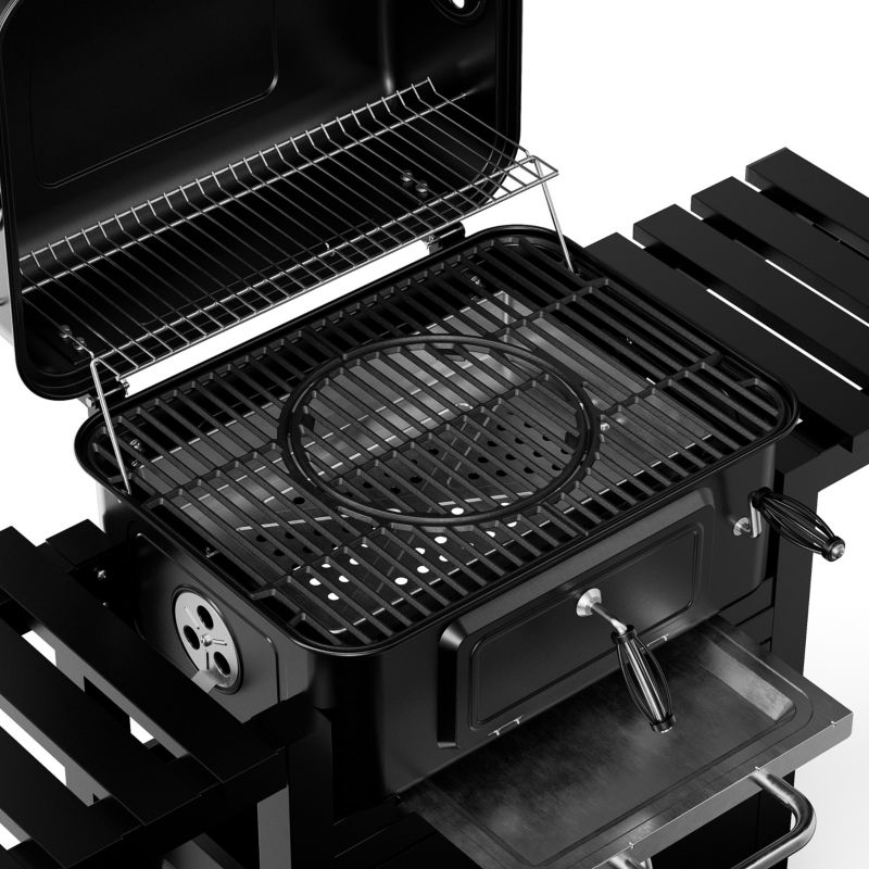 Grill węglowy ogrodowy KOLER EMBER CH2 Stal Emaliowana Ruszt Żeliwny Składane Półki 1 szt.