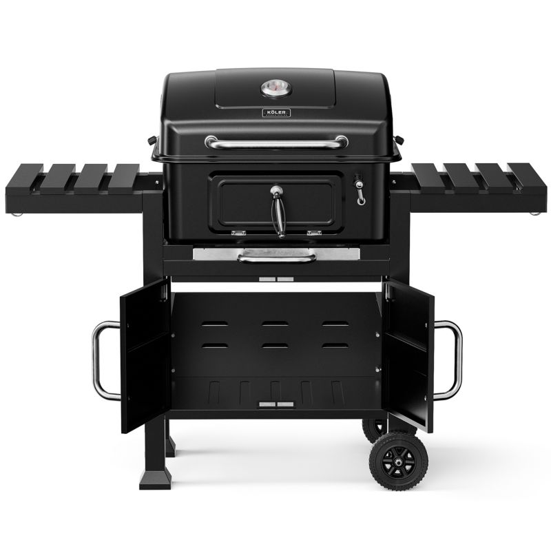 Grill węglowy ogrodowy KOLER EMBER CH2 Stal Emaliowana Ruszt Żeliwny Składane Półki 1 szt.