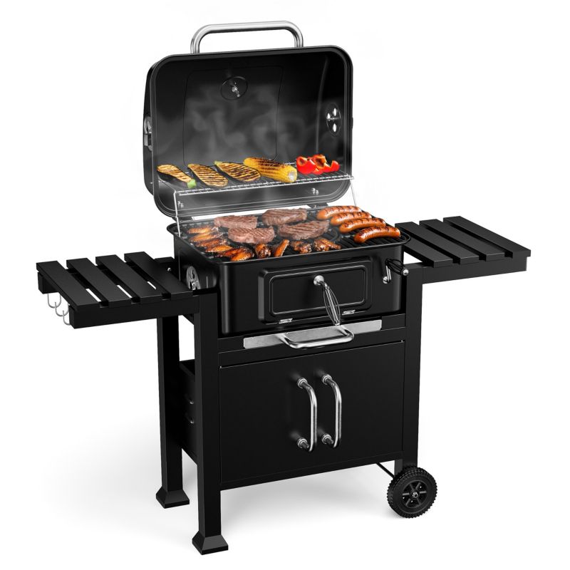 Grill węglowy ogrodowy KOLER EMBER CH2 Stal Emaliowana Ruszt Żeliwny Składane Półki 1 szt.