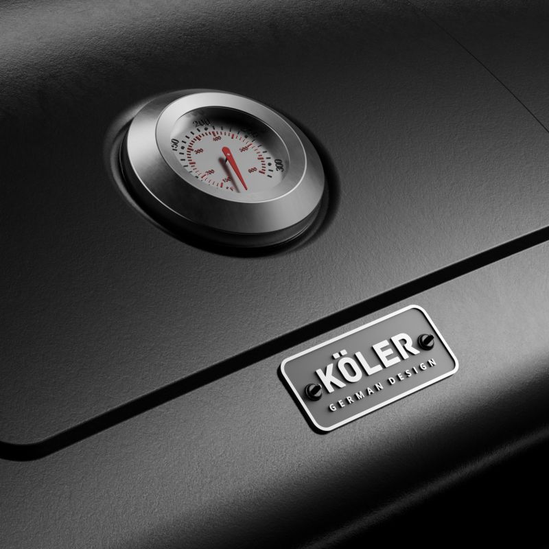 Grill węglowy ogrodowy KOLER EMBER CH2 Stal Emaliowana Ruszt Żeliwny Składane Półki 1 szt.