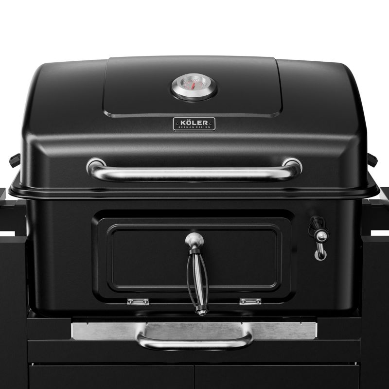Grill węglowy ogrodowy KOLER EMBER CH2 Stal Emaliowana Ruszt Żeliwny Składane Półki 1 szt.
