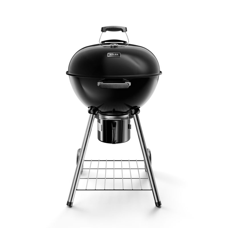 Grill Węglowy Okrągły Ogrodowy Ember C1 Emaliowany Pokrywa Termometr Popielnik Kółka